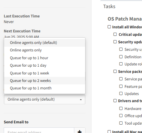 Patch Management Queue Time Options in Atera