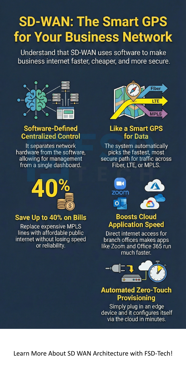 SD WAN Architecture infographic