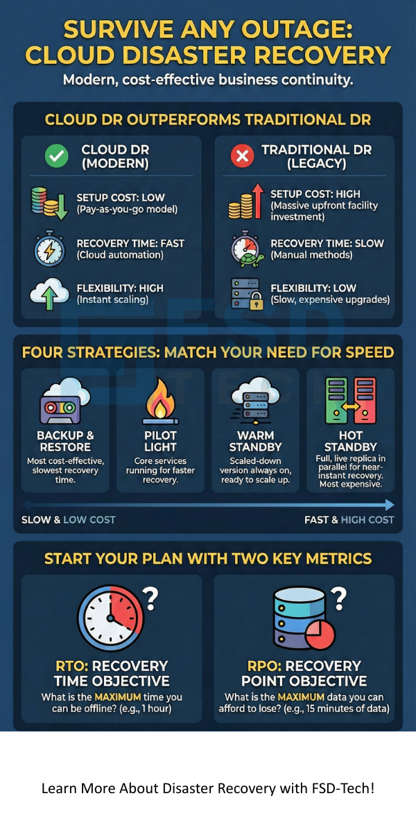 Disaster Recovery in Cloud Computing infographic