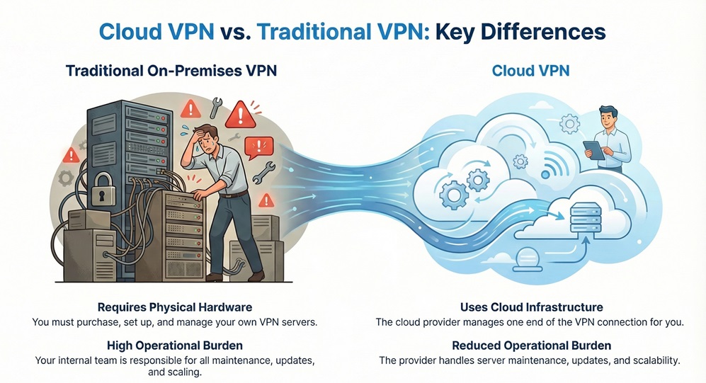 Cloud VPN vs. Traditional On-Premises VPN