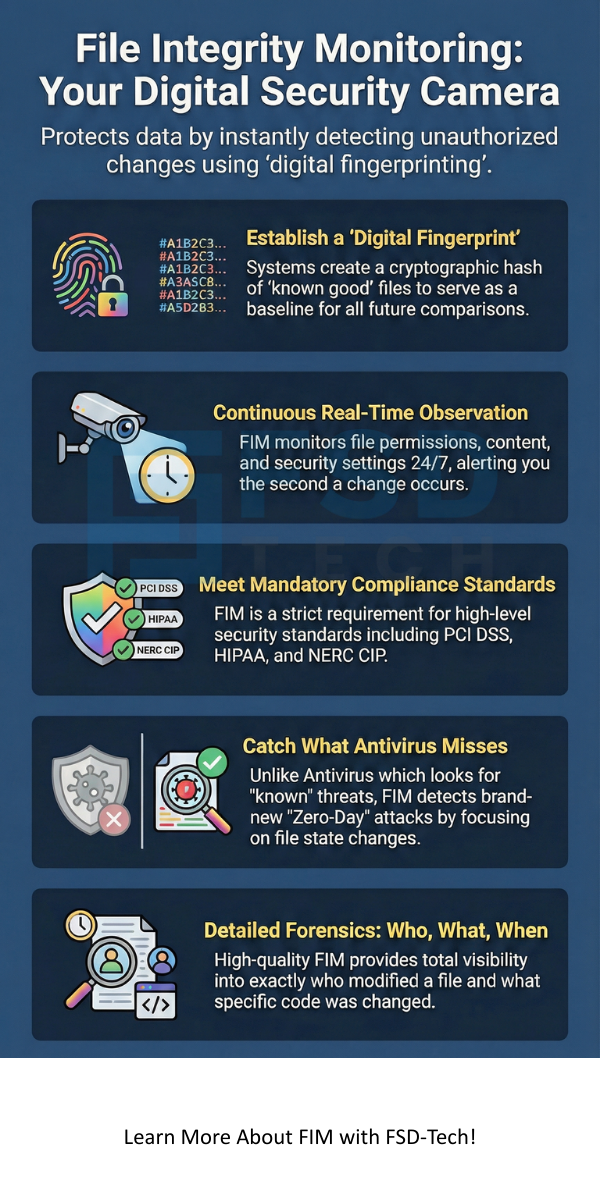 File Integrity Monitoring (FIM) infographic